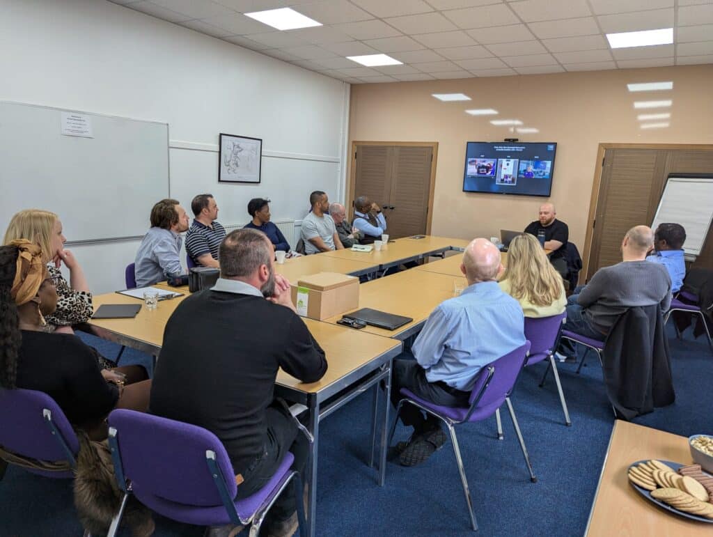 Large meeting in conference room